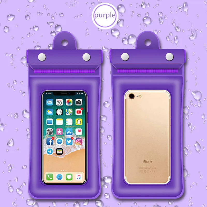 Waterproof Floating Phone Pouch | Airbag Dry Bag Full View Waterproof Phone Pouch QXL Purple