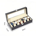 6-Slot PU Leather Watch Box with Glass Lid – Display & Storage Watch Display Box QXL 6 slots -2