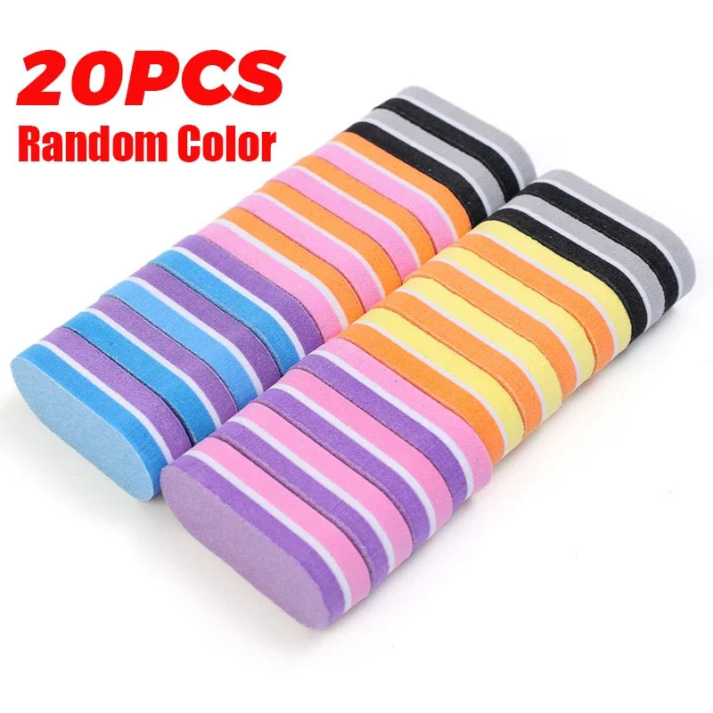 Double-Sided Sponge Nail Buffer Files 100/180 Grit | 20–100 Pack Sponge Nail Buffer QXL 01