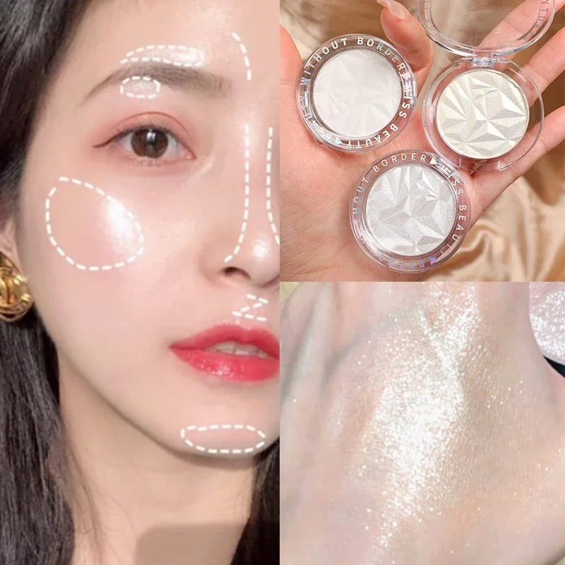 Shimmer Highlighter Powder Palette | Glow Face Contour Illuminator Highlighter Powder QXL