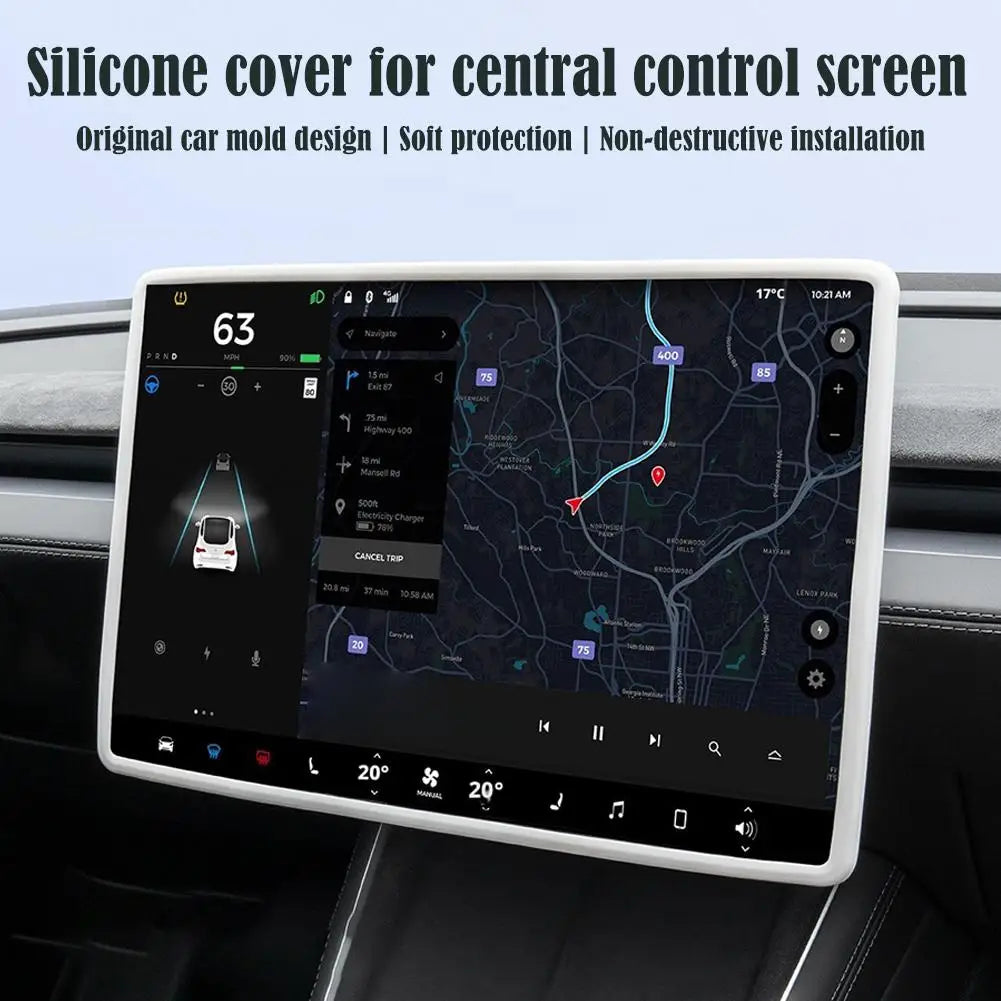 Tesla Model Y & 3 Silicone Screen Frame Edge Protector Car Screen Protector QXL