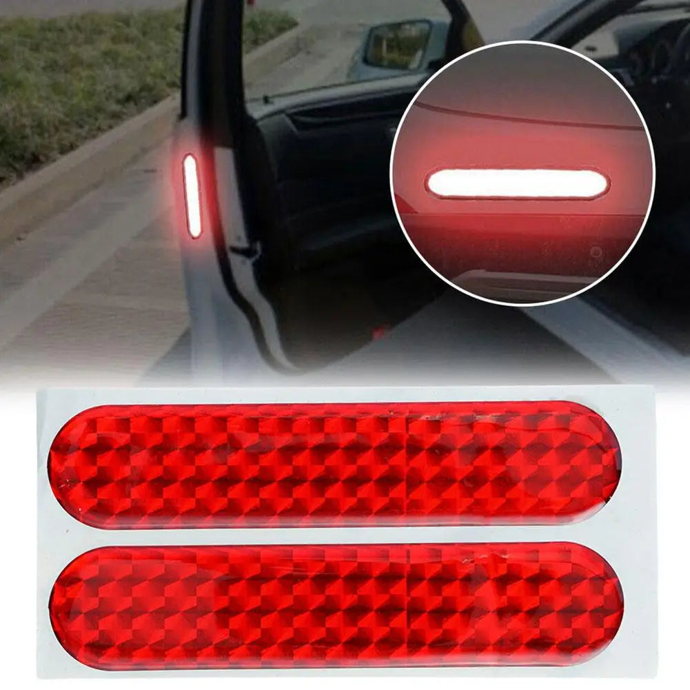 2-Pack Reflective Car Door Warning Stickers – Red Safety Decal Car Safety Sticker QXL