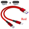 2-in-1 USB-C Micro USB Y Splitter Cable 5A Fast Charging 1m USB Charging Cable QXL red 2type-c 1.2m