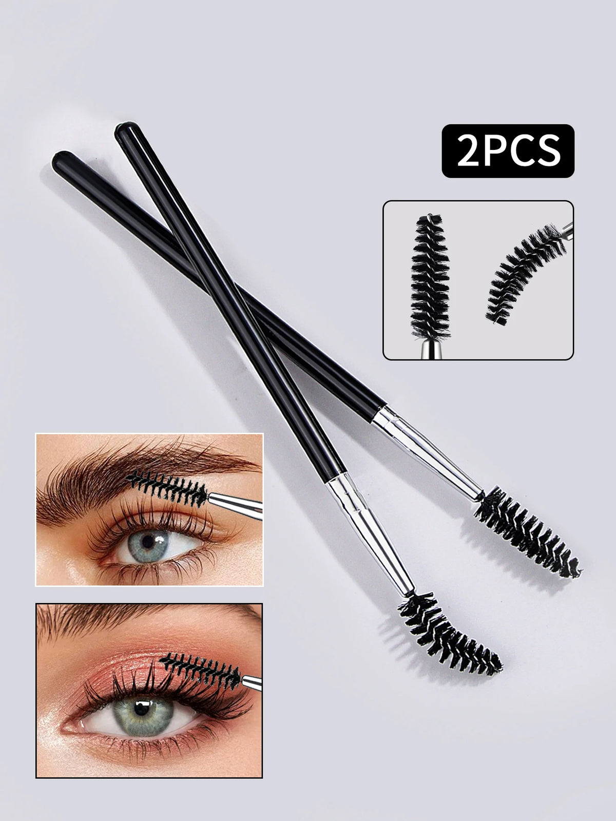 2-Pack Curved Spoolie Brush Set | Brow & Lash Tool Spoolie Brush Set QXL