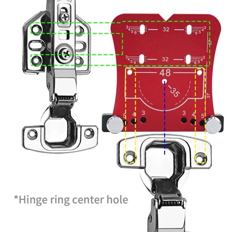 35mm Hinge Drilling Jig | Aluminum Cabinet Hole Guide Tool Woodworking Drilling Jig QXL