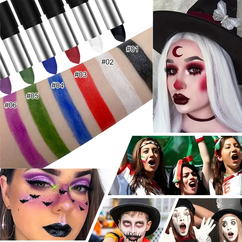 VERONNI 6-Color Face & Body Paint Stick | Halloween Cosplay Face & Body Paint QXL