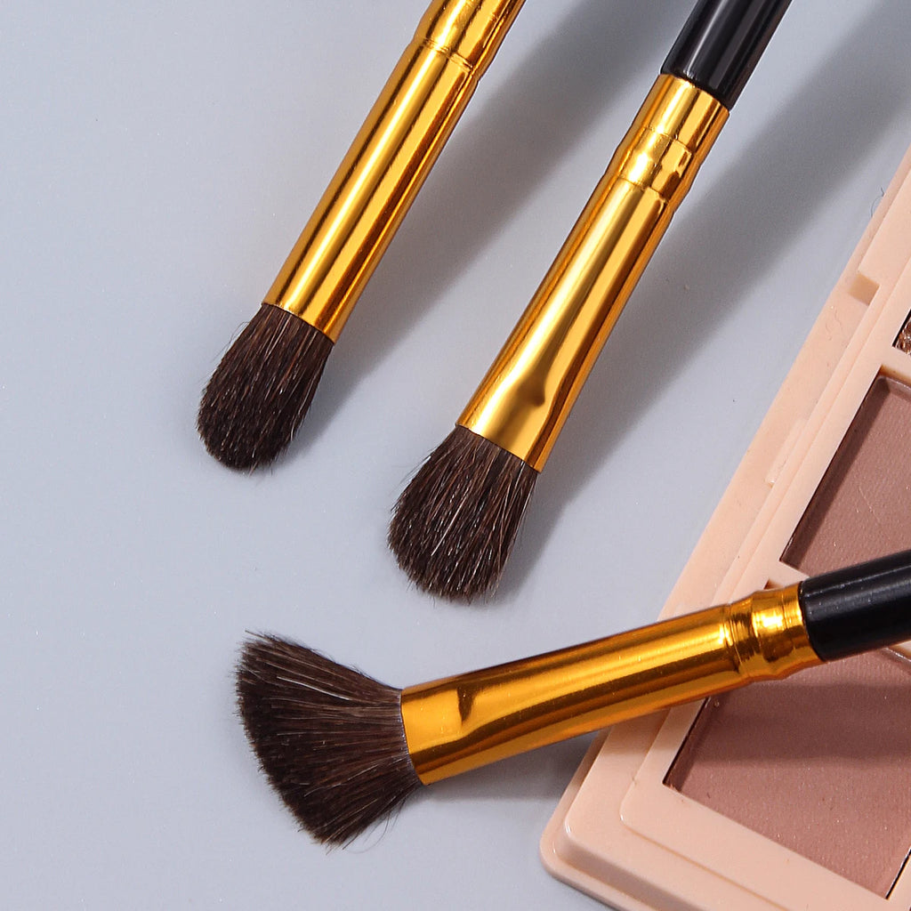 3-Piece Horsehair Eyeshadow Brush Set | Blend, Shade & Define Eyeshadow Brush Set QXL