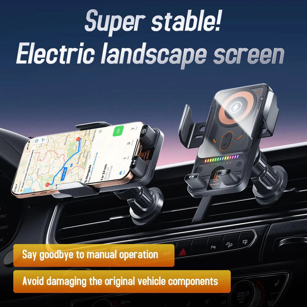 15W Wireless Car Phone Holder | Auto-Clamp Air Vent Mount Wireless Car Phone Mount QXL