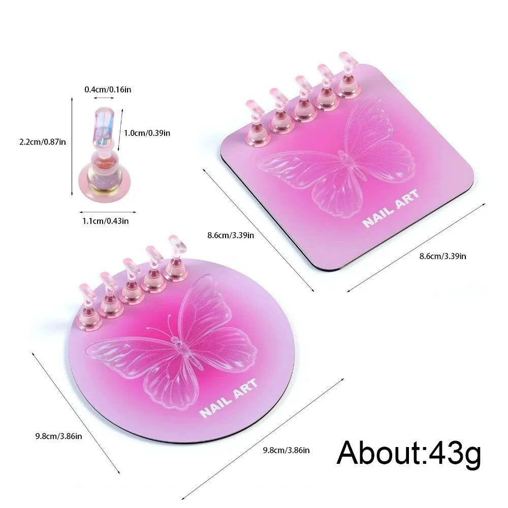 Heart 2-in-1 Nail Holder & Mixing Palette | Alloy Nail Stand Nail Art Stand QXL