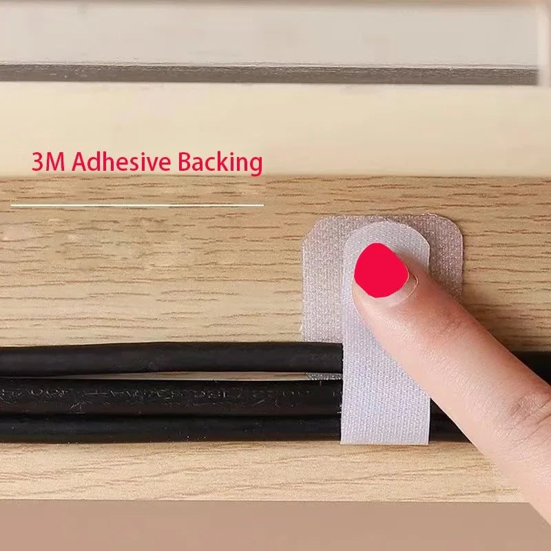 Reusable Self-Adhesive Cable Ties | Adjustable Cord Organizer Cable Tie Organizer QXL