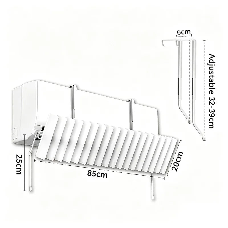 Adjustable AC Wind Deflector | Wall-Mount Air Louver Guide AC Wind Deflector QXL