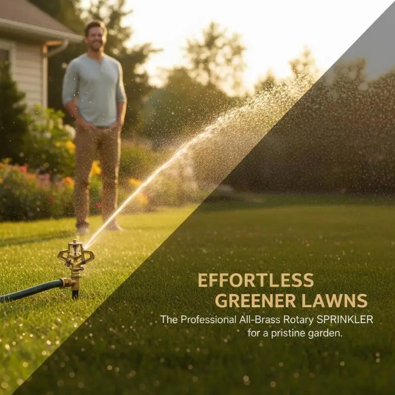2-Arm 360° Rotating Brass Garden Sprinkler | 7–11m Coverage Garden Sprinkler Nozzle QXL
