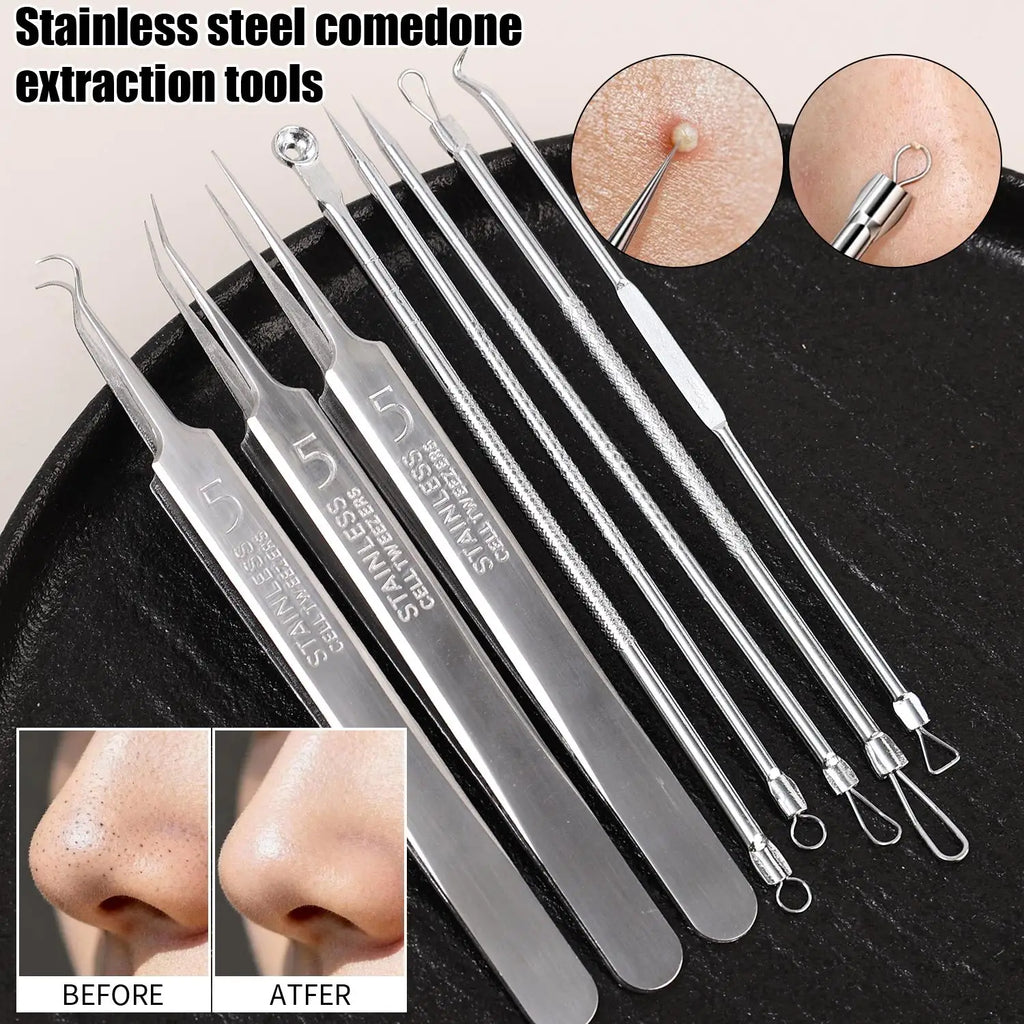 Stainless Steel Blackhead Comedone Extractor Set 3/5/8 Piece Comedone Extractor Set QXL