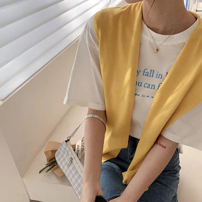 Korean Knit Shawl Cape | Women's Lightweight Shoulder Scarf Knit Shoulder Shawl QXL