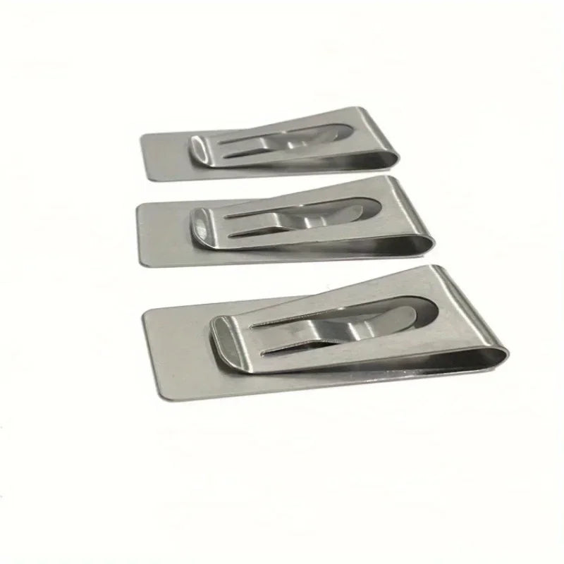 3-Pack Slim Metal Money Clips | Men's Silver Card & Bill Holder Money Clip QXL 3pcs