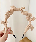 Black Satin Bow Headband | Korean Style Hair Accessory Satin Bow Headband QXL Khaki bow headband