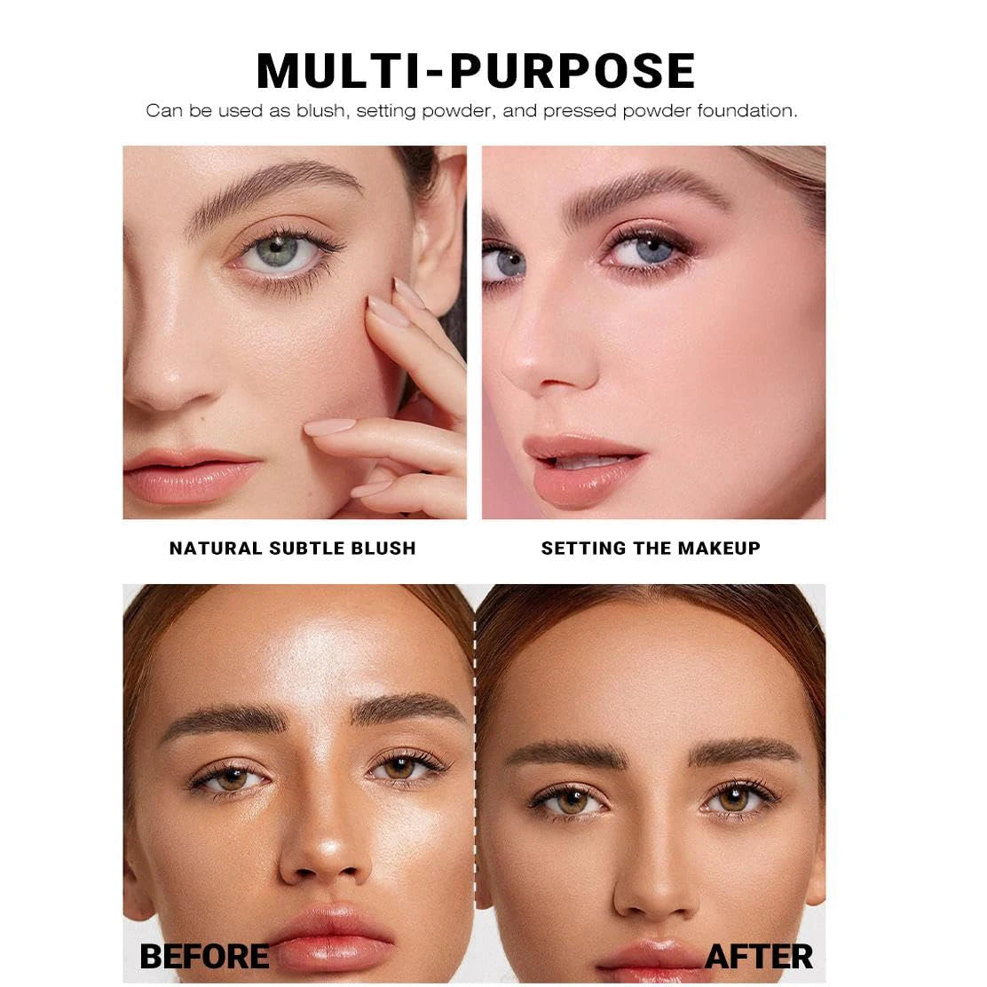 Multi-Colored Setting Powder Palette | Matte Finishing Powder Setting Powder Palette QXL
