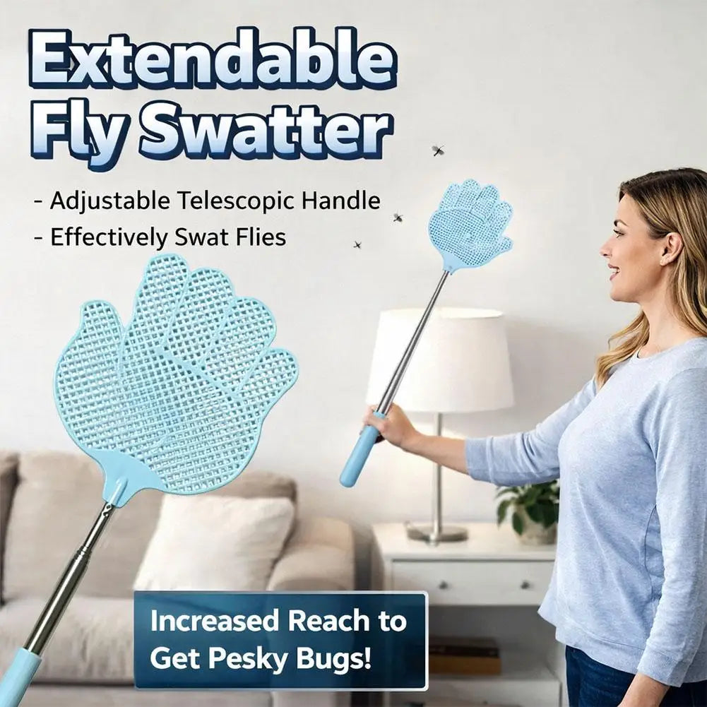 Telescopic Fly Swatter | Extendable Stainless Steel Handle Telescopic Fly Swatter QXL