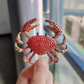 Rhinestone Crab Brooch Pin for Women | Animal Crystal Lapel Pin Brooch Pin QXL A1
