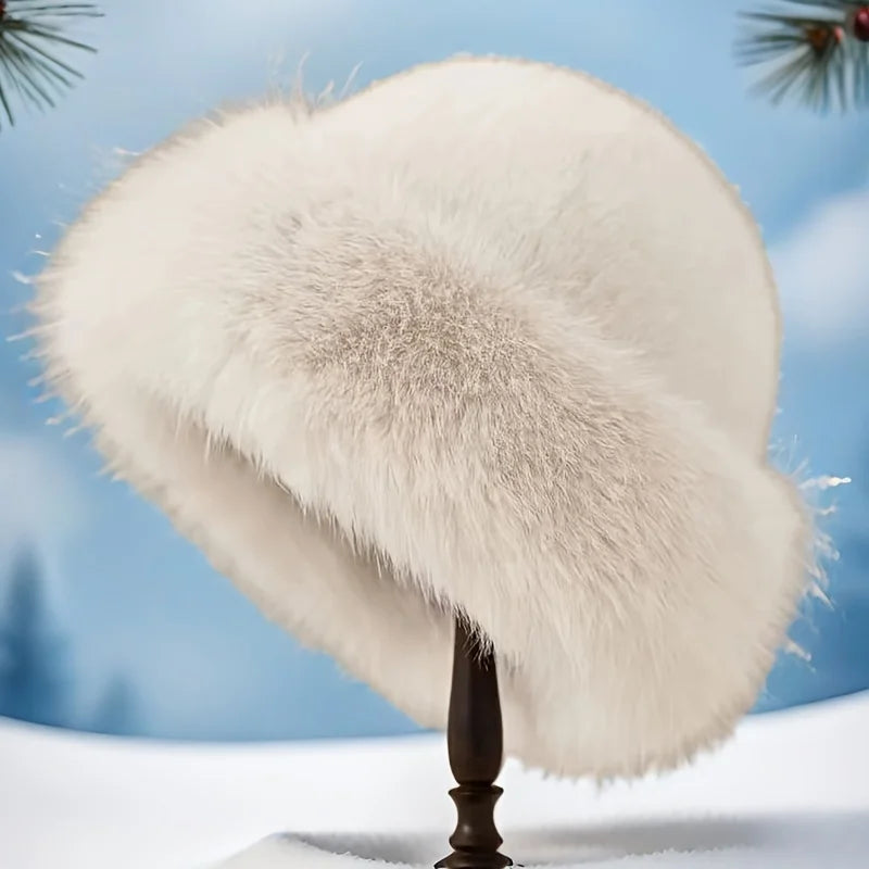 Faux Fur Winter Beanie Hat – Fluffy, Warm & Stretchy Winter Beanie Hat QXL