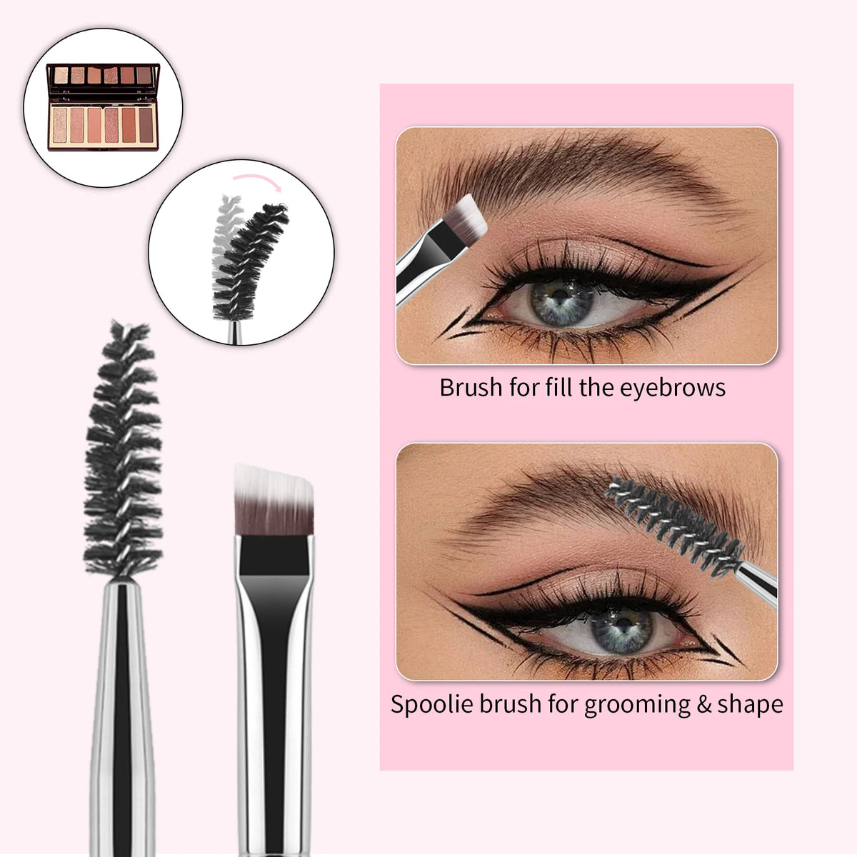 6-Piece Eyelash & Eyebrow Kit | Curler, Spoolie & Brow Brush Eye Makeup Tool Kit QXL