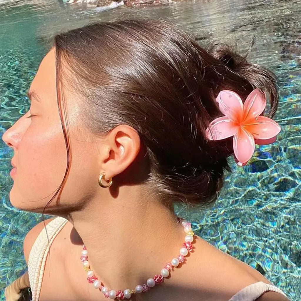 Flower Claw Clip Shark Hair Clip | Gradient Color Hair Claw Clip QXL