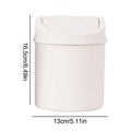 Mini Desktop Trash Can with Flip Lid | Portable Wastebasket Desktop Trash Can QXL White