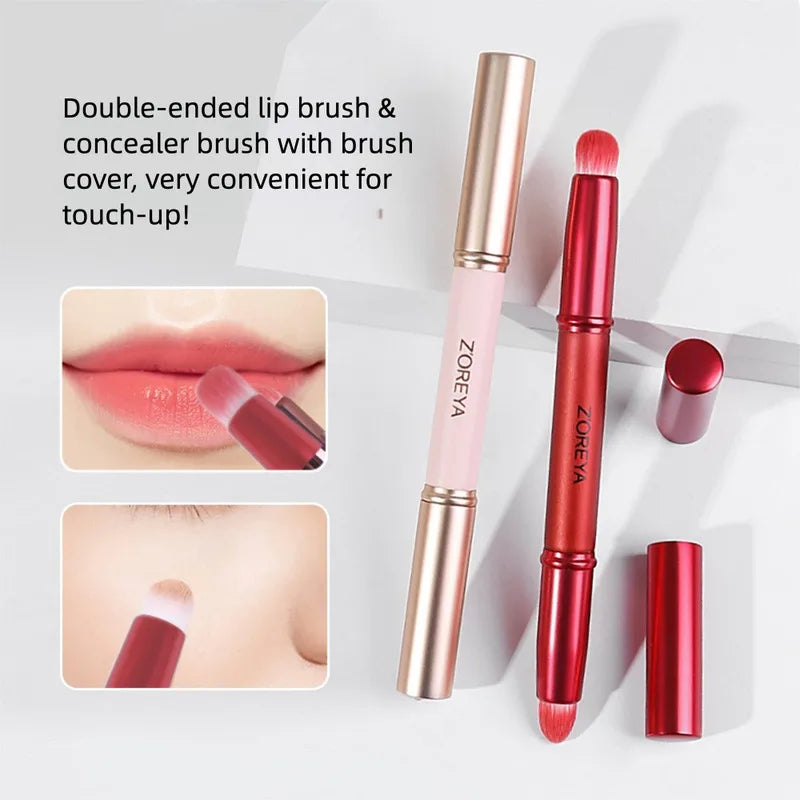 Zoreya Portable Round Head Lip & Concealer Brush – Pink Lip Makeup Brush QXL