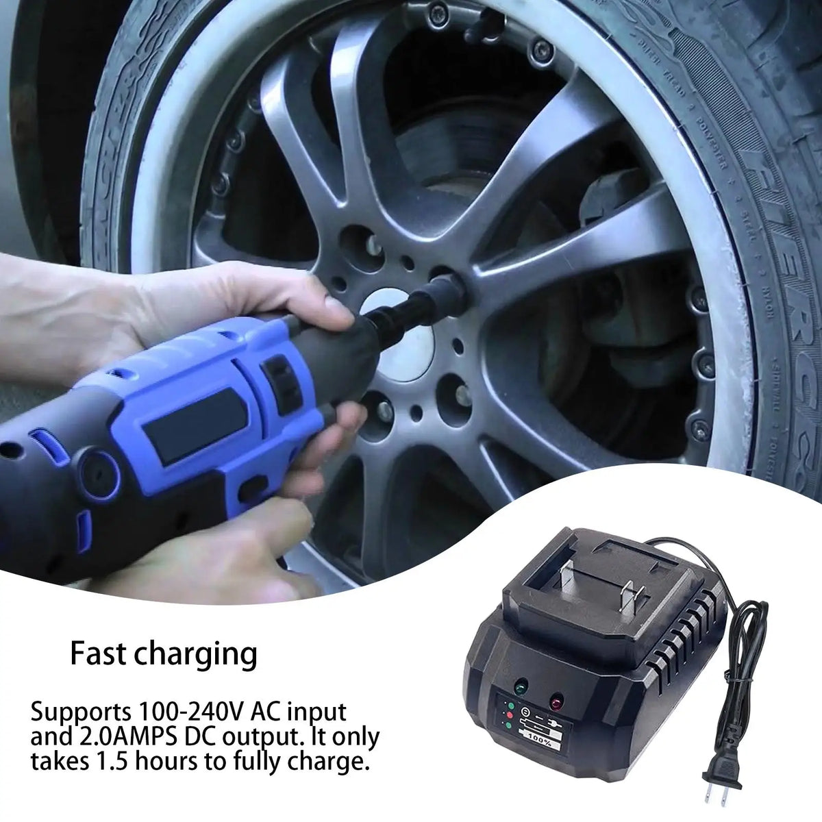 21V Lithium Battery Charger for Electric Drill, Wrench & Grinder Power Tool Charger QXL