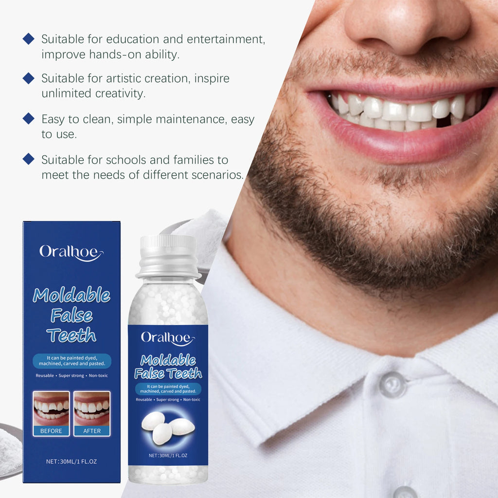 Moldable Temporary Tooth Repair Kit | DIY Denture Adhesive Beads Denture Repair Kit QXL
