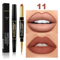 2-in-1 Matte Lipstick & Lip Liner Pencil | Waterproof Pigment Lip Liner Pencil QXL 11