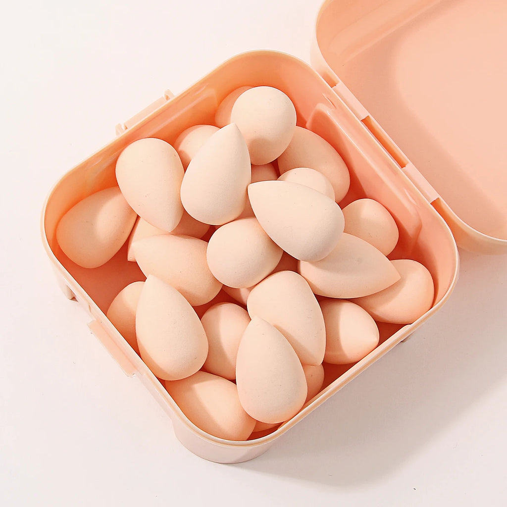 25-Pack Mini Makeup Blending Sponges with Storage Box Makeup Blending Sponges QXL