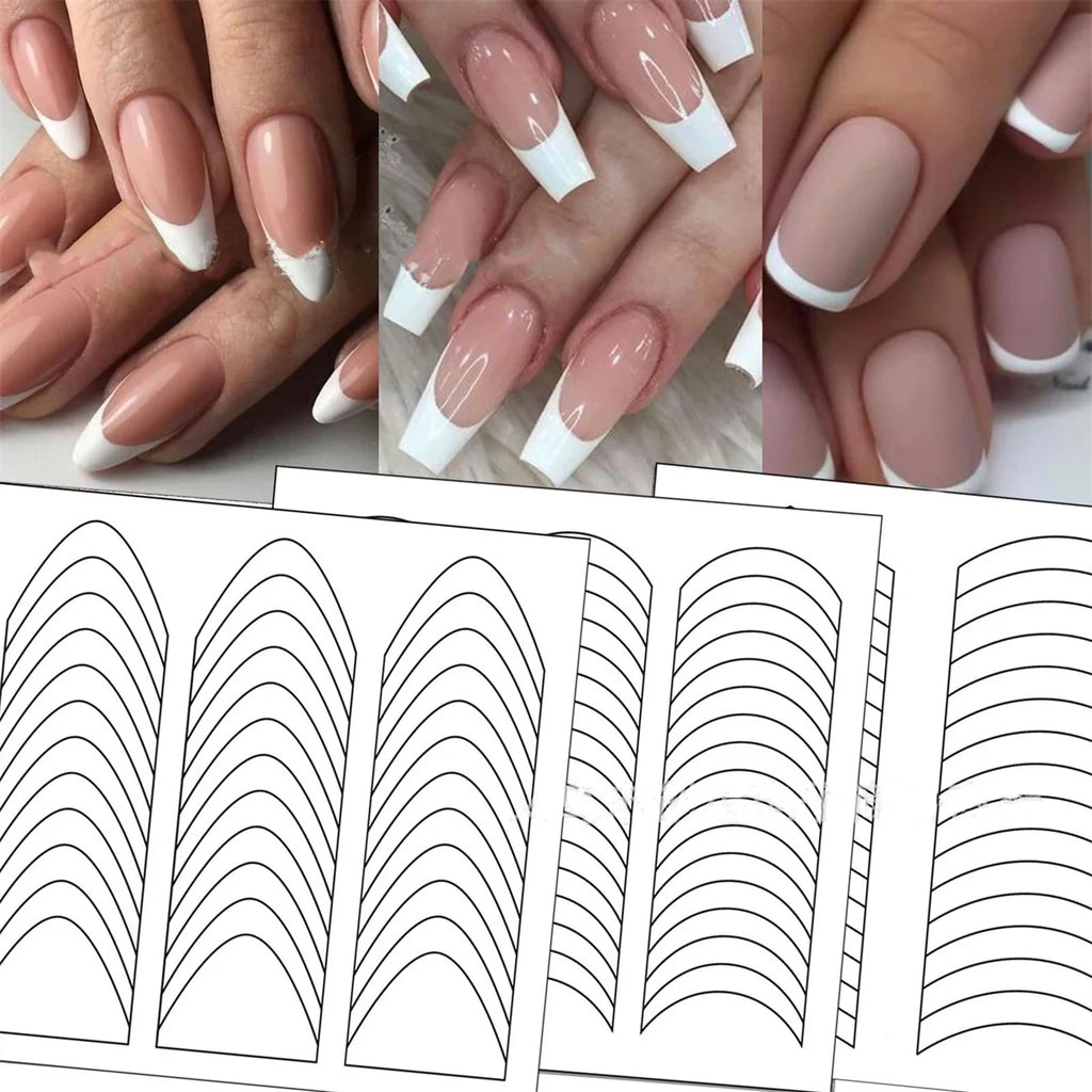 French Manicure Nail Stencil Guide Strips | DIY Nail Art Nail Art Stencil QXL