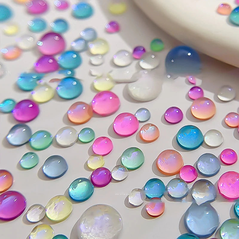 Mermaid Bubble Bead Nail Decorations – Candy Macaron Colors Nail Art Decorations QXL