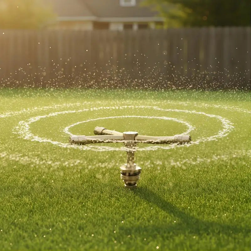 2-Arm 360° Rotating Brass Garden Sprinkler | 7–11m Coverage Garden Sprinkler Nozzle QXL