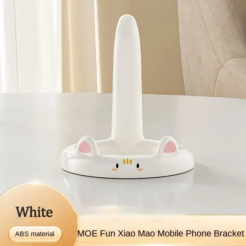 Cartoon Cat Phone Stand | Adjustable Angle Desktop Holder Phone Stand QXL White