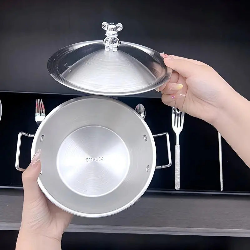 201 Stainless Steel Bowl with Double Handles | Noodle & Salad Stainless Steel Bowl QXL