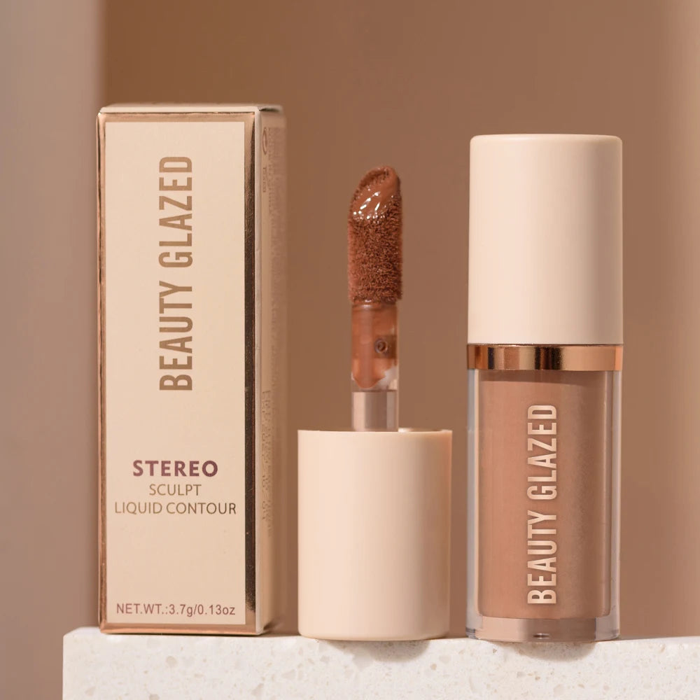Beauty Glazed 2-Color Liquid Contour | Waterproof Matte V-Face Liquid Contour Makeup QXL