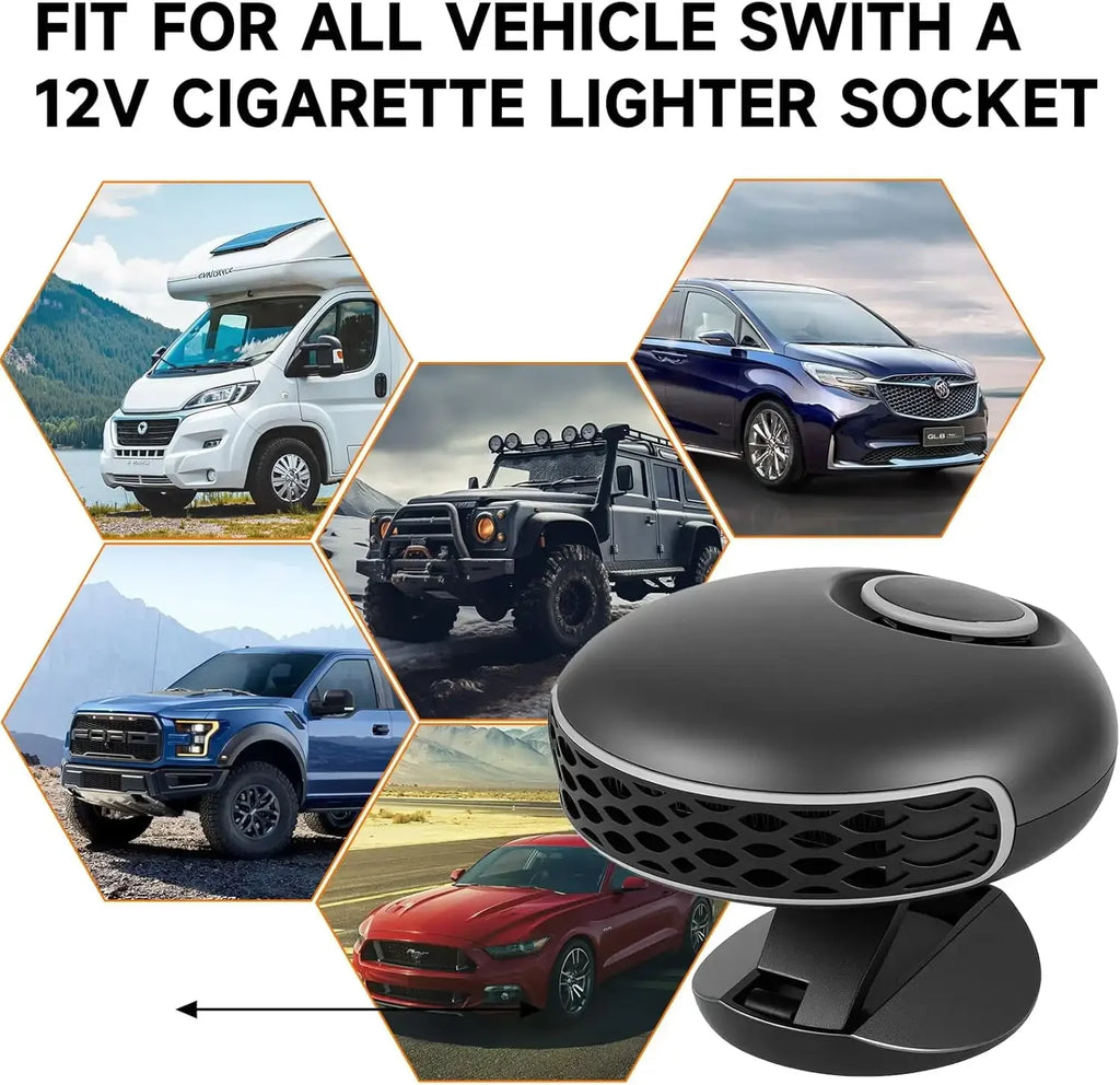 150W 12V Portable Car Heater & Defroster | 360° Fan Car Heater Fan QXL