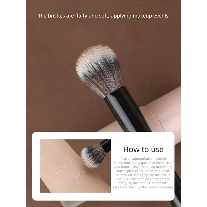 M262 Round Head Stipple Foundation Brush | Wool Fiber Foundation Brush QXL