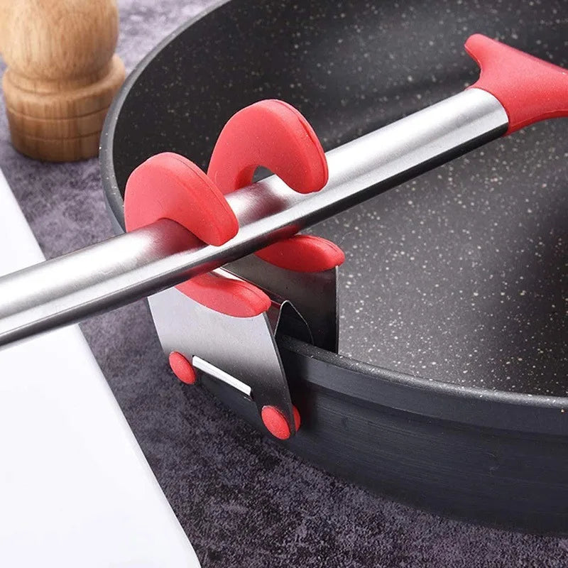 Stainless Steel Pot Side Spoon Clamp | Anti-Scald Kitchen Clip Utensil Pot Clip QXL