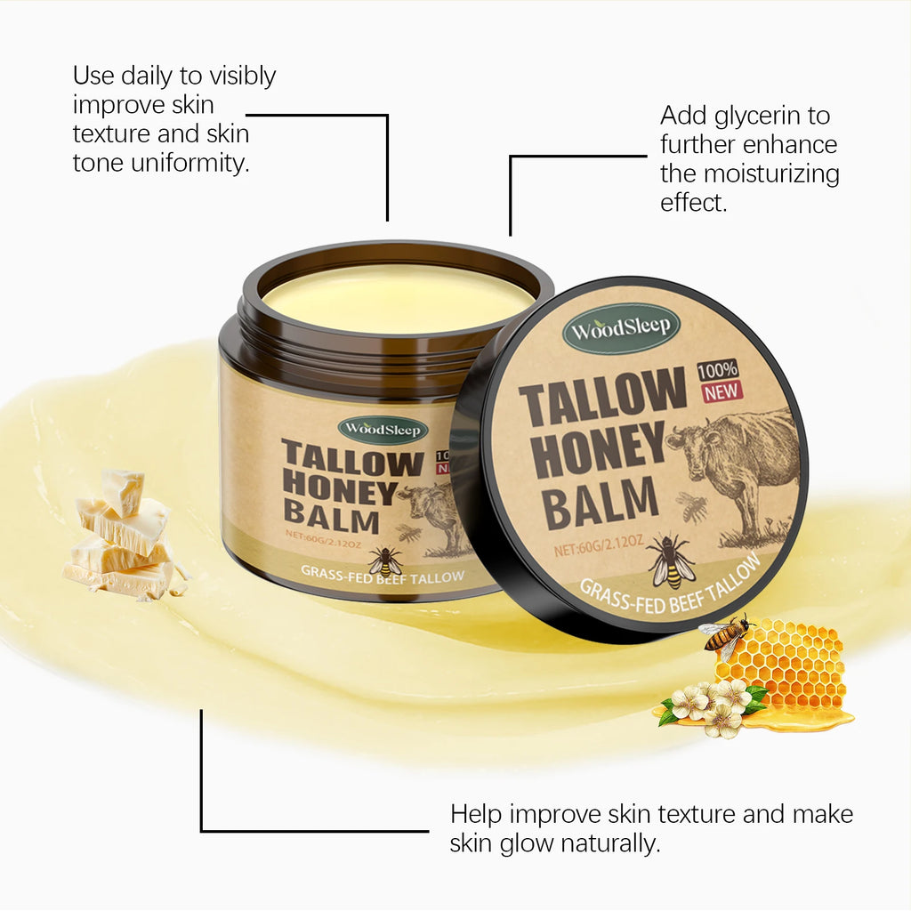 WOODSLEEP Tallow Honey Balm – Moisturizing Face Cream 60g Face Moisturizer Balm QXL