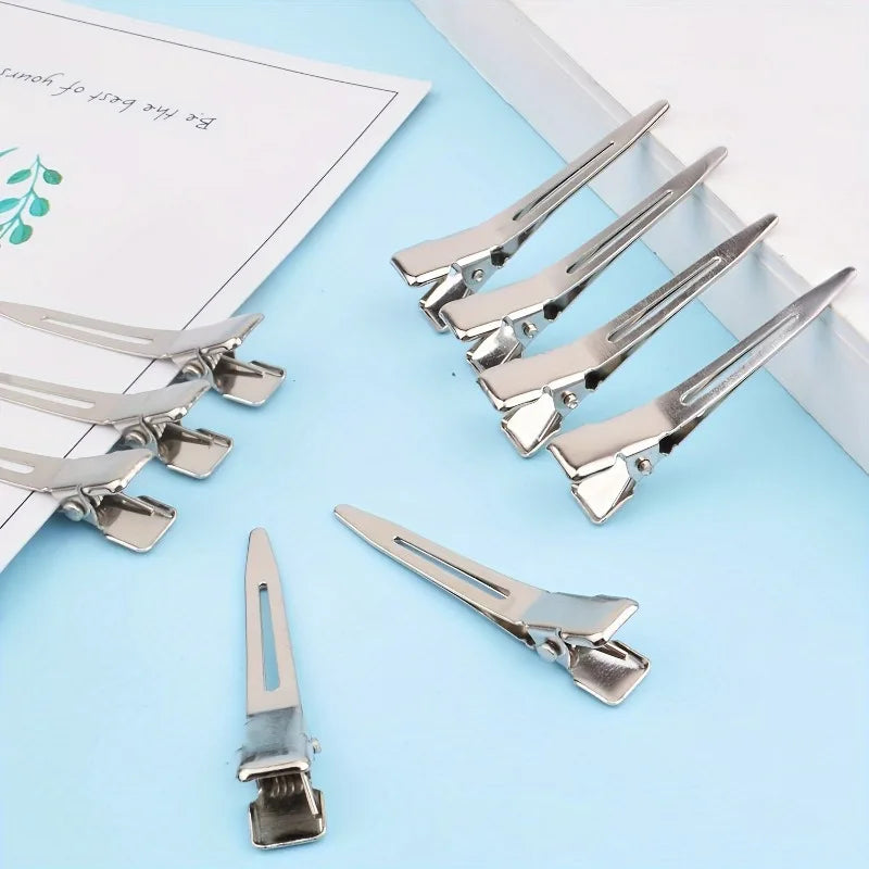 50-Pack Metal Duckbill Hair Clips | Alligator Sectioning Barrettes Hair Sectioning Clips QXL