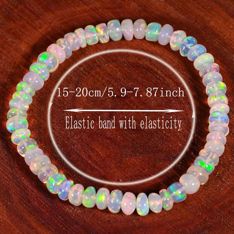 Opal Crystal Stretch Bracelet | 8mm Natural Stone Beads Women Stone Bead Bracelet QXL