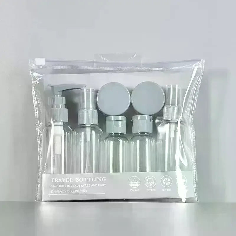 Travel Refillable Bottle Set | 8-Pc Leak-Proof Cosmetic Kit Travel Bottle Set QXL