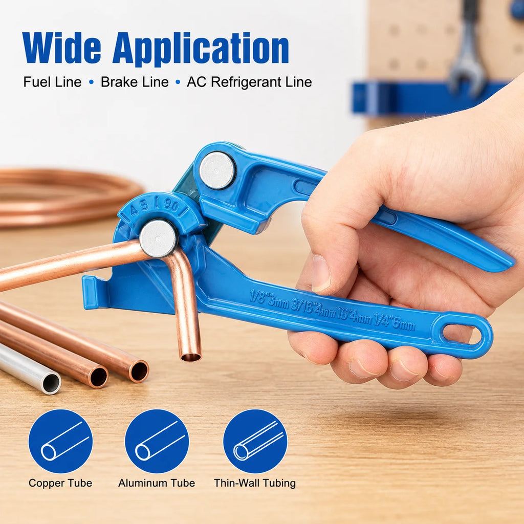 3-in-1 Tube Bender | 1/8 3/16 1/4 in Brake & AC Line Tool Tube Bender Tool QXL