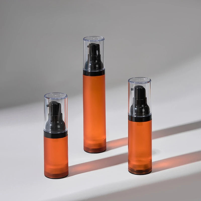 Airless Vacuum Pump Bottles 15ml 30ml 50ml – Brown Lightproof Airless Pump Bottle QXL