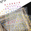 5-Pack 3D Holographic Star Nail Stickers – Gold & Silver Decals 3D Nail Art Stickers QXL 5pcs