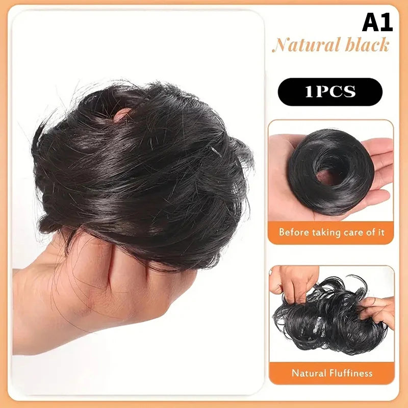 Synthetic Clip-In Hair Bun Ponytail Extension – Multicolour Hair Bun Extension QXL A1