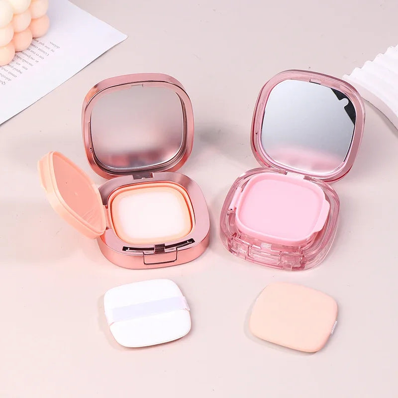 Square Empty Air Cushion Puff Box | DIY Makeup Case & Mirror Refillable Makeup Compact QXL